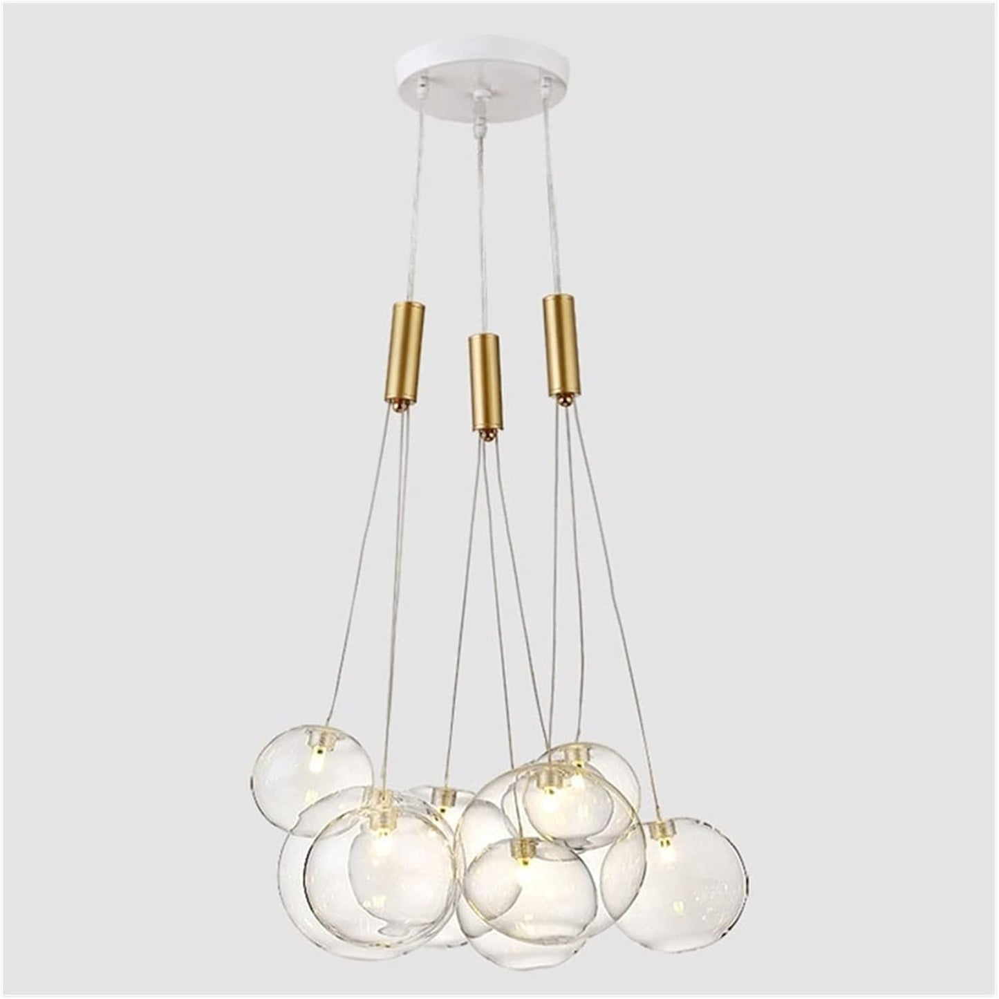 Luxury Gypsophila Glass Ball LED Pendant Lamp – Modern Golden Luster Ceiling Hanging Light