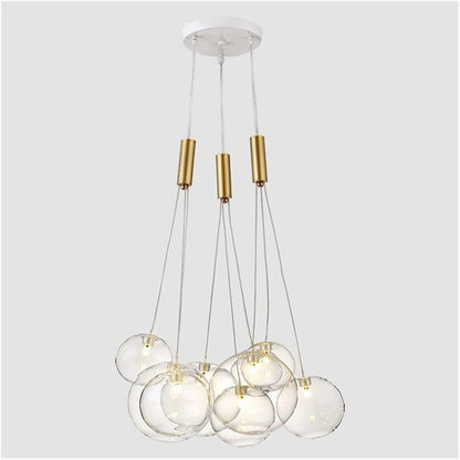 Luxury Gypsophila Glass Ball LED Pendant Lamp – Modern Golden Luster Ceiling Hanging Light