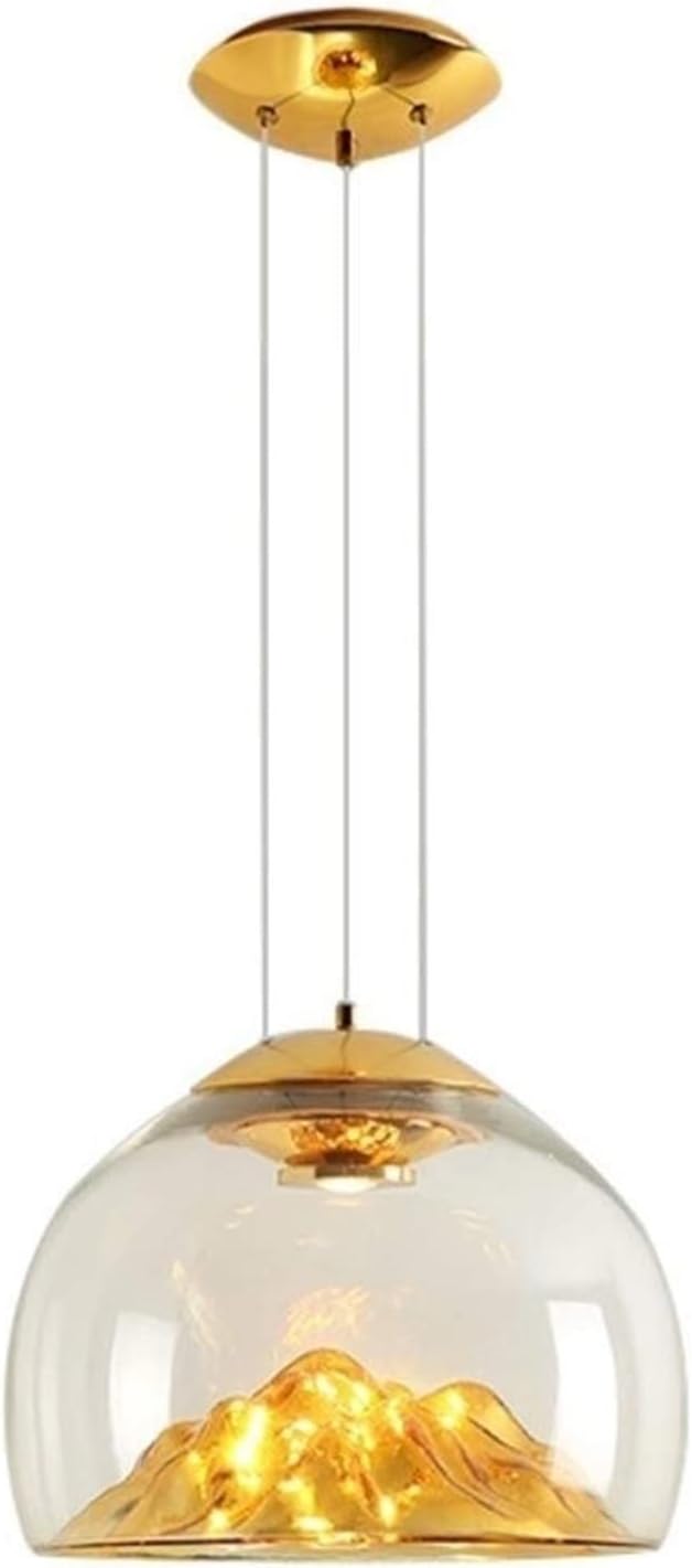 Vintage Brass Industrial Pendant Lamp – Retro Glass Lampshade Suspension Lighting