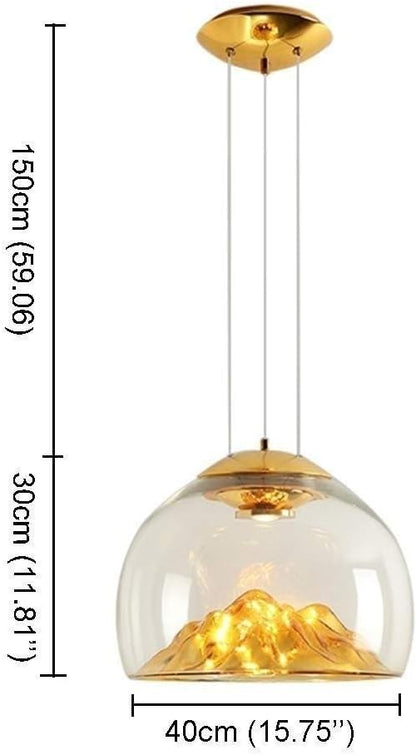 Vintage Brass Industrial Pendant Lamp – Retro Glass Lampshade Suspension Lighting