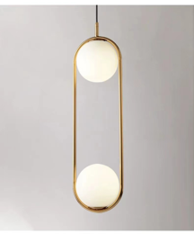 Home Lighting Golden White Bubble Pendant Lamp, Modern Glass Ceiling Light Chandelier