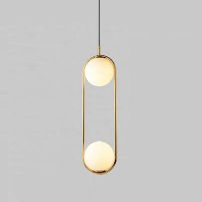 Home Lighting Golden White Bubble Pendant Lamp, Modern Glass Ceiling Light Chandelier