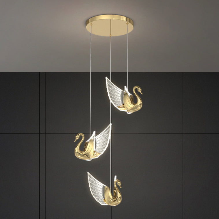 Swan Bedroom Bedside Pendant Lamp, Elegant Decoration, Hanging Line Light, Study Room